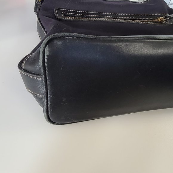 Vintage Black Ralph Lauren 'Lauren' Cotton & Leather Crossbody Bag - Picture 16 of 16